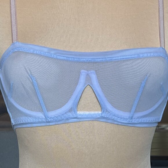 NWT We Are HAH Free People Wired Bra 30-38B 30B 32B 34B 36B 38B Periwinkle Sheer - Picture 3 of 14